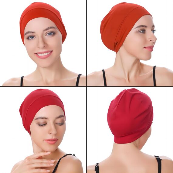 EINSKEY Fahrradmütze Unter Helm, Leichte Dünne Baumwollmütze für Herren und Damen, Perfekt als Schlafmütze, Laufmütze, Skull Cap oder Chemo Kopfbedeckung - 2er Pack