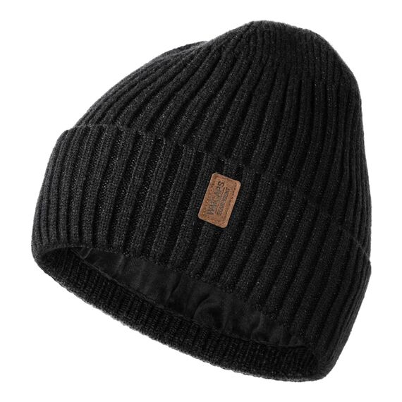 Wmcaps Mütze Herren Winter, Thermo Strickmützen für Herren, Warme Fleece Laufmütze Beanie Damen Herrenmütze Winter, Winddichte Wintermütze Männer Gefütterte Gepolsterte(Gemischt Schwarz+Dunkelgrau)