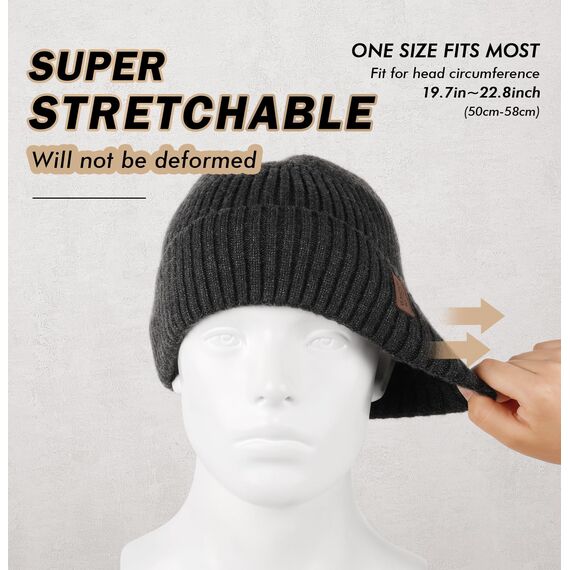 Wmcaps Mütze Herren Winter, Thermo Strickmützen für Herren, Warme Fleece Laufmütze Beanie Damen Herrenmütze Winter, Winddichte Wintermütze Männer Gefütterte und Gepolsterte Unisex-Mütze(Armeegrün)