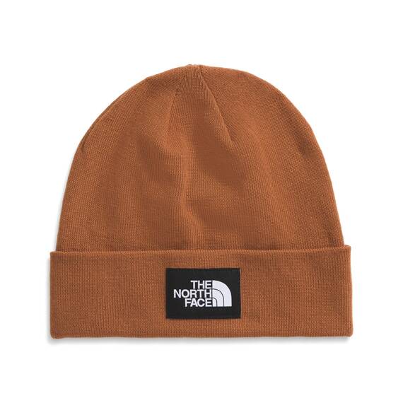 The North FACE Dock Worker Recycled Beanie | Deep Fit, Cuffed Wintermütze für Damen & Herren mit gewebtem Logopatch, Burnt Umbra, Einheitsgröße