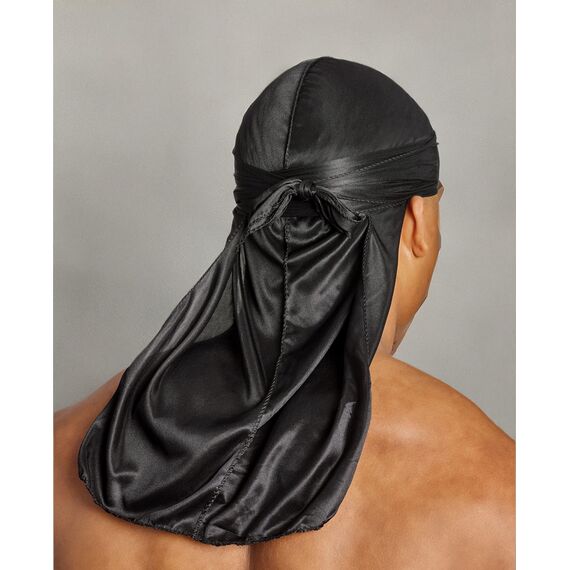 Shyne Silky Durag – Schwarz | Perfekt für Waves, Zöpfe und Locken | Premium Silk Du Rags für Männer und Frauen | Langer Schwanz | Ultraweicher und knitterfreier Satin | Black-Owned Business