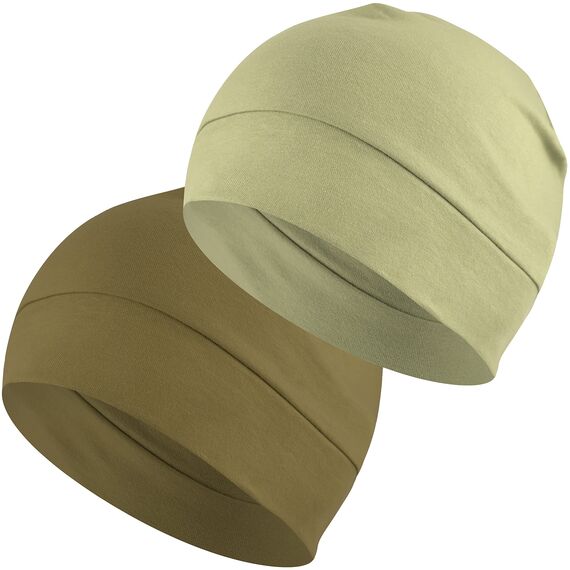 EINSKEY Fahrradmütze Unter Helm, Leichte Dünne Baumwollmütze für Herren und Damen, Perfekt als Schlafmütze, Laufmütze, Skull Cap oder Chemo Kopfbedeckung - 2er Pack