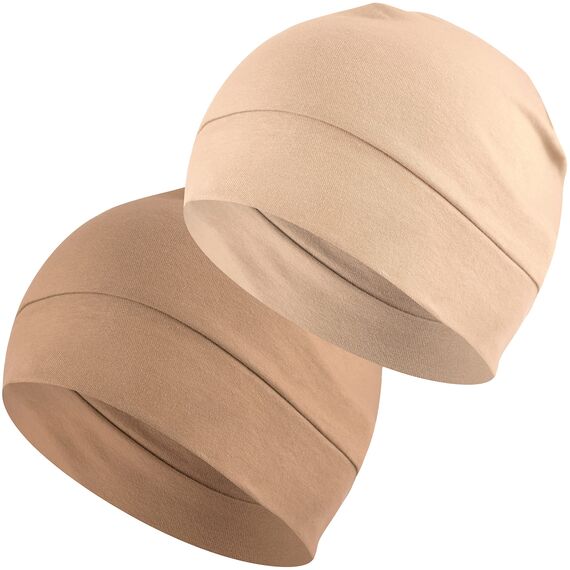 EINSKEY Fahrradmütze Unter Helm, Leichte Dünne Baumwollmütze für Herren und Damen, Perfekt als Schlafmütze, Laufmütze, Skull Cap oder Chemo Kopfbedeckung - 2er Pack