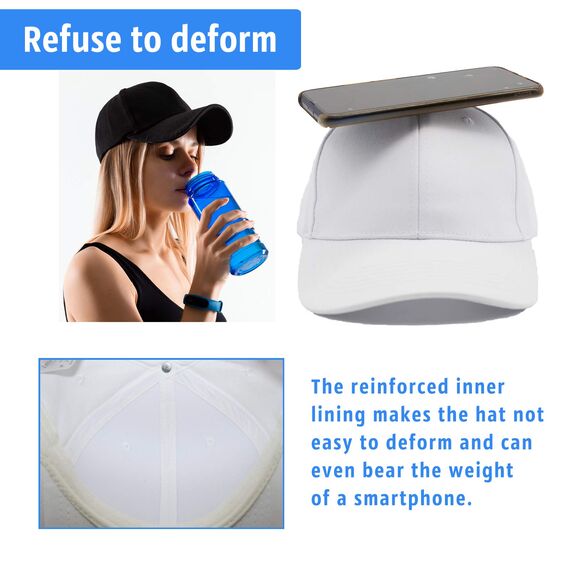 Baseball Cap Herren Damen，Unisex Kappe Verstellbar Reine Farbe Baseboard Baseballkappe Mütze，weiß