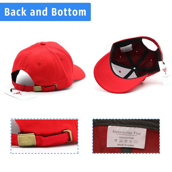 Interstellar Fire Baseballkappe für Herren und Damen, 100% Baumwolle, verstellbar, einfarbig, Unisex, Einheitsgröße, Sonnenmütze, scharlachrot, One size