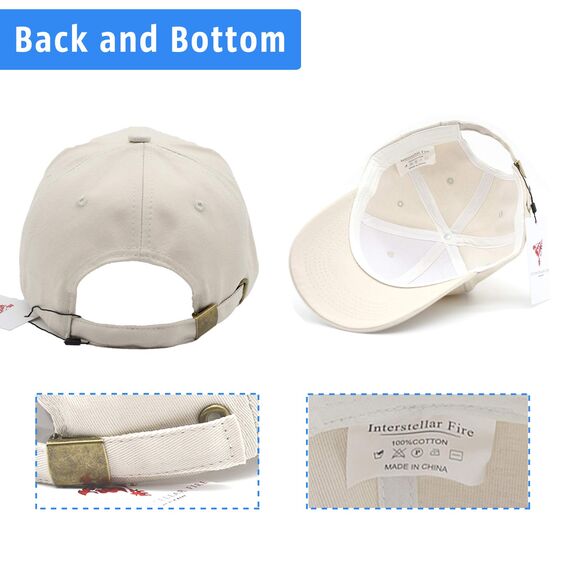 Interstellar Fire Baseballkappe für Herren und Damen, 100% Baumwolle, verstellbar, einfarbig, Unisex, Einheitsgröße, Sonnenmütze, beige, One size