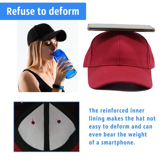 Interstellar Fire Baseballkappe für Herren und Damen, 100% Baumwolle, verstellbar, einfarbig, Unisex, Einheitsgröße, Sonnenmütze, weinrot, One size