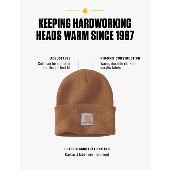 Carhartt Workwear Beanie Mütze Watch Hat, Arbeitsmütze, Braun, mittel