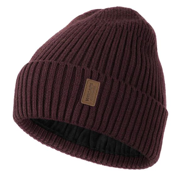 Wmcaps Mütze Herren Winter, Thermo Strickmützen für Herren, Warme Fleece Laufmütze Beanie Damen Herrenmütze Winter, Winddichte Wintermütze Männer Unisex-Mütze(Weinrot)