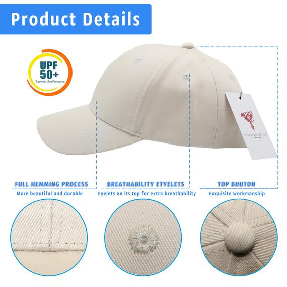 Interstellar Fire Baseballkappe für Herren und Damen, 100% Baumwolle, verstellbar, einfarbig, Unisex, Einheitsgröße, Sonnenmütze, beige, One size