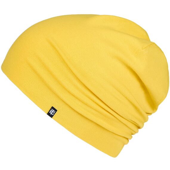 Enter the Complex® Leichte Beanie Mütze, Herren und Damen, Übergangsmütze, Sommer Beanie, Dünne Kopfbedeckung, Baumwolle (Jersey), L/XL, Gelb