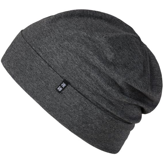 Enter the Complex® Leichte Beanie Mütze, Herren und Damen, Übergangsmütze, Sommer Beanie, Dünne Kopfbedeckung, Baumwolle (Jersey), L/XL, Dunkel Grau Meliert