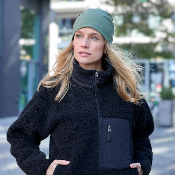 Enter the Complex® Leichte Beanie Mütze, Herren und Damen, Übergangsmütze, Sommer Beanie, Dünne Kopfbedeckung, Baumwolle (Jersey), S/M, Olive