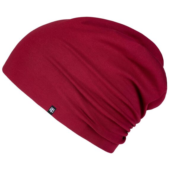 Enter the Complex® Leichte Beanie Mütze, Herren und Damen, Übergangsmütze, Sommer Beanie, Dünne Kopfbedeckung, Baumwolle (Jersey), L/XL, Weinrot