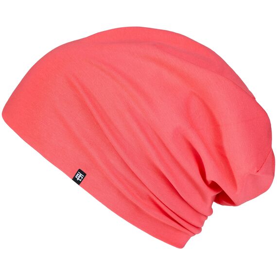 Enter the Complex® Leichte Beanie Mütze, Herren und Damen, Übergangsmütze, Sommer Beanie, Dünne Kopfbedeckung, Baumwolle (Jersey), S/M, Coral Pink