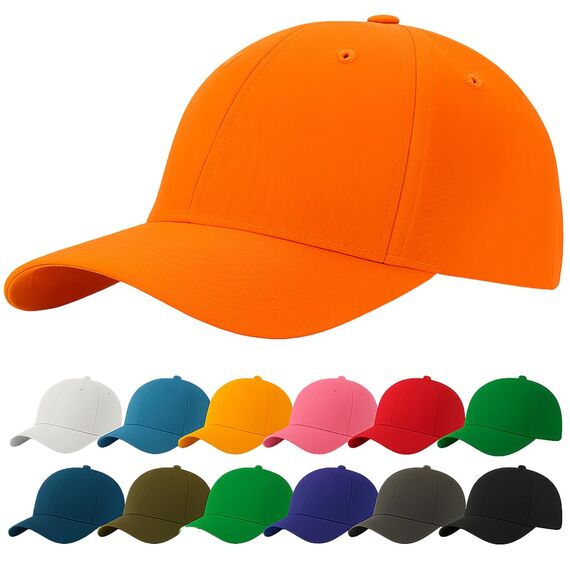 4sold Baseball Cap Unisex Baumwolle Baseball Mützen Reine Farbe Baseboard Baseballkappe (Orange)