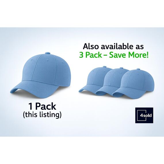 4sold Baseball Cap Baumwolle, Unisex Baseballkappe Herren Damen, Verstellbar Einheitsgröße, Sonnenmütze, Leicht & Atmungsaktiv, Sport Freizeit Outdoor