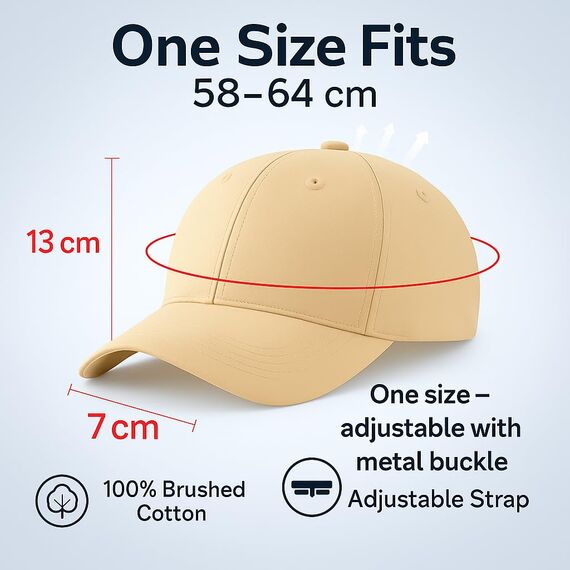 4sold Baseball Cap Baumwolle, Unisex Baseballkappe Herren Damen, Verstellbar Einheitsgröße, Sonnenmütze, Leicht & Atmungsaktiv, Sport Freizeit Outdoor