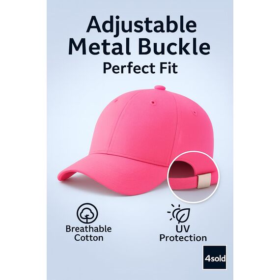 4sold Baseball Cap Baumwolle, Unisex Baseballkappe Herren Damen, Verstellbar Einheitsgröße, Sonnenmütze, Leicht & Atmungsaktiv, Sport Freizeit Outdoor