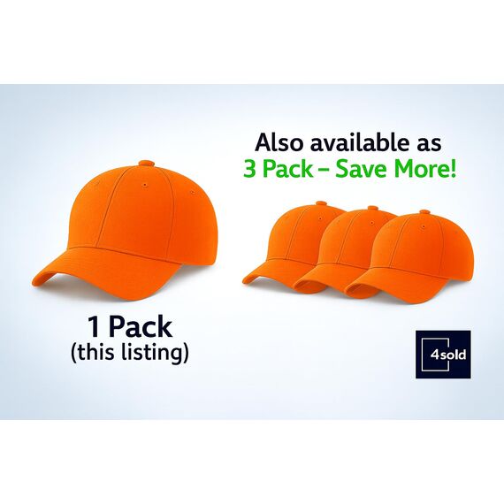 4sold Baseball Cap Unisex Baumwolle Baseball Mützen Reine Farbe Baseboard Baseballkappe (Orange)