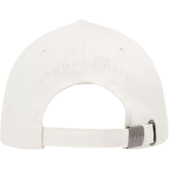 Tommy Hilfiger Herren Cap Flag Cotton 6 Panel mit Logo, Weiß (Ivory Silk), Einheitsgröße