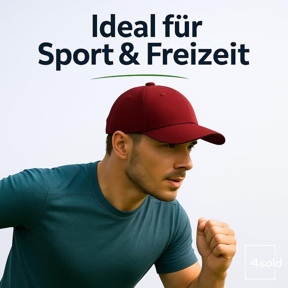 4sold Baseball Cap Baumwolle, Unisex Baseballkappe Herren Damen, Verstellbar Einheitsgröße, Sonnenmütze, Leicht & Atmungsaktiv, Sport Freizeit Outdoor
