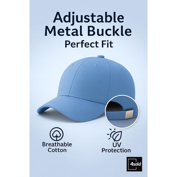 4sold Baseball Cap Baumwolle, Unisex Baseballkappe Herren Damen, Verstellbar Einheitsgröße, Sonnenmütze, Leicht & Atmungsaktiv, Sport Freizeit Outdoor