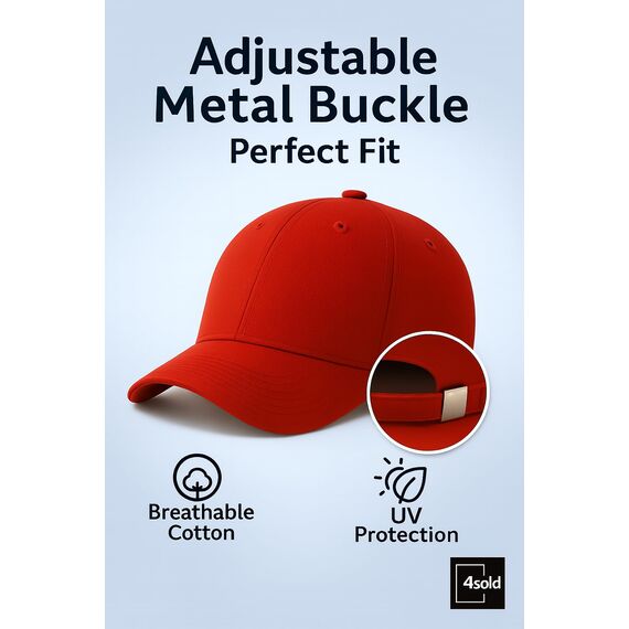 4sold Baseball Cap Baumwolle, Unisex Baseballkappe Herren Damen, Verstellbar Einheitsgröße, Sonnenmütze, Leicht & Atmungsaktiv, Sport Freizeit Outdoor