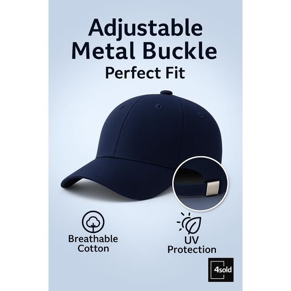 4sold Baseball Cap Baumwolle, Unisex Baseballkappe Herren Damen, Verstellbar Einheitsgröße, Sonnenmütze, Leicht & Atmungsaktiv, Sport Freizeit Outdoor