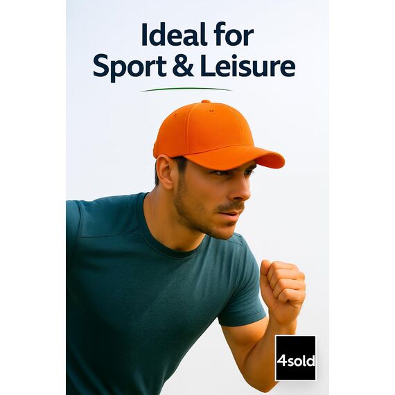 4sold Baseball Cap Unisex Baumwolle Baseball Mützen Reine Farbe Baseboard Baseballkappe (Orange)