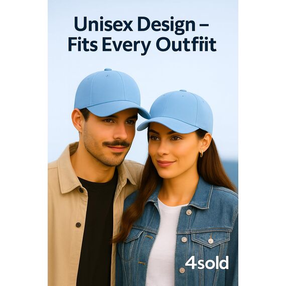 4sold Baseball Cap Baumwolle, Unisex Baseballkappe Herren Damen, Verstellbar Einheitsgröße, Sonnenmütze, Leicht & Atmungsaktiv, Sport Freizeit Outdoor
