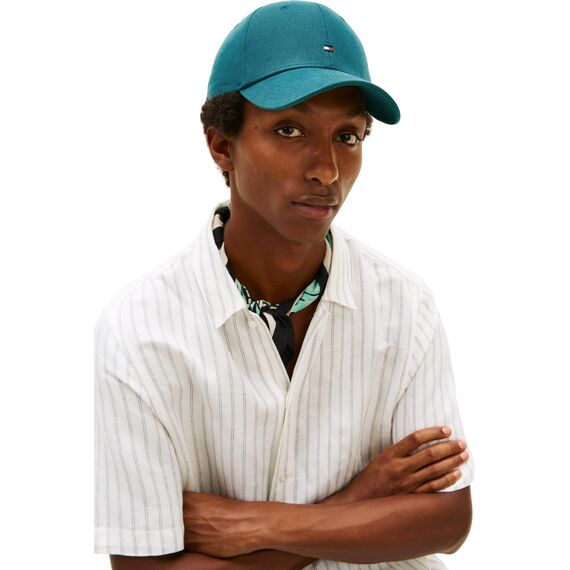 Tommy Hilfiger Herren Th Flag Cotton 6 Panel Cap Am0am13008 Verschluss, Green (Deep Ocean), Einheitsgröße