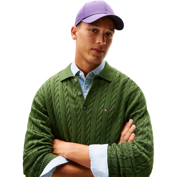 Tommy Hilfiger Herren TH Flag Cotton 6 Panel Cap AM0AM13008 Cap, Lila, Einheitsgröße, Lila (Mulberry Haze), Einheitsgröße
