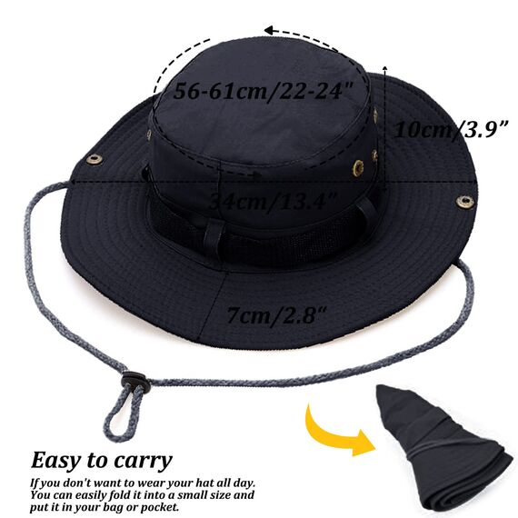 Favuit Sonnenhut, Boonie Hut Herren Damen Buschhut Breite Krempe Outdoor Hat UV Schutz Sonnenschutz Faltbar Wanderhut Fischerhut Gartenhut Anglerhut Buschhüte