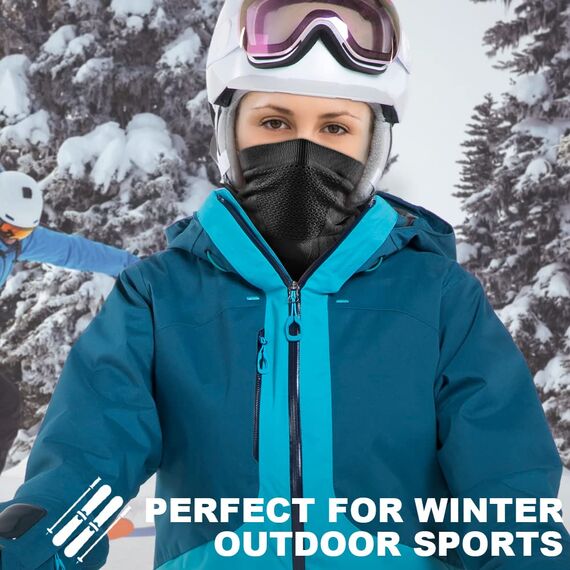 WTACTFUL 2 Stück Schlauchschal Herren Halbe Sturmhaube Motorrad Halstuch Herren Halswärmer Ski Mask Skimaske Halsschlauc Neck Gaiter Motorrad für Winter Laufen Skifahren Snowboarden Alle Schwarz Grün