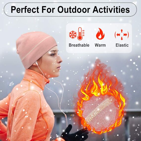 HASAGEI Laufmütze Herren und Damen Sportmütze Fahrrad Mütze Funktionsmütze Fleece Thermo Atmungsaktiv für Laufen Skifahren Radfahren Snowboarden Klettern Motorradfahren Outdoor