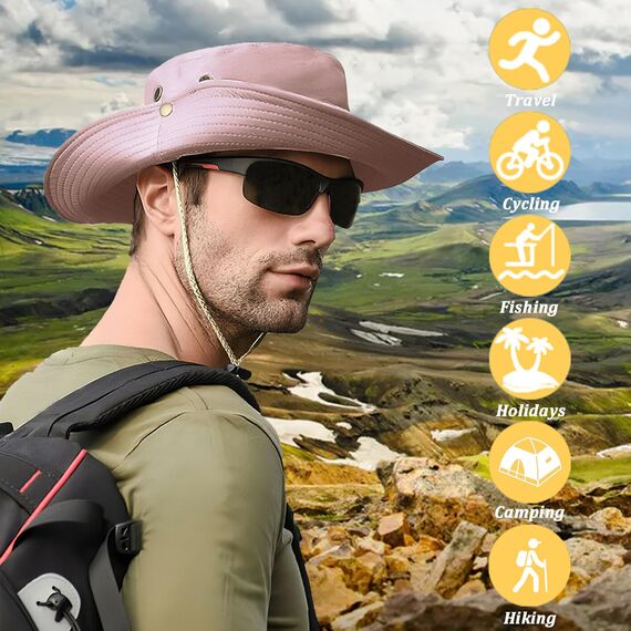 Favuit Sonnenhut, Boonie Hut Herren Damen Buschhut Breite Krempe Outdoor Hat UV Schutz Sonnenschutz Faltbar Wanderhut Fischerhut Gartenhut Anglerhut Buschhüte