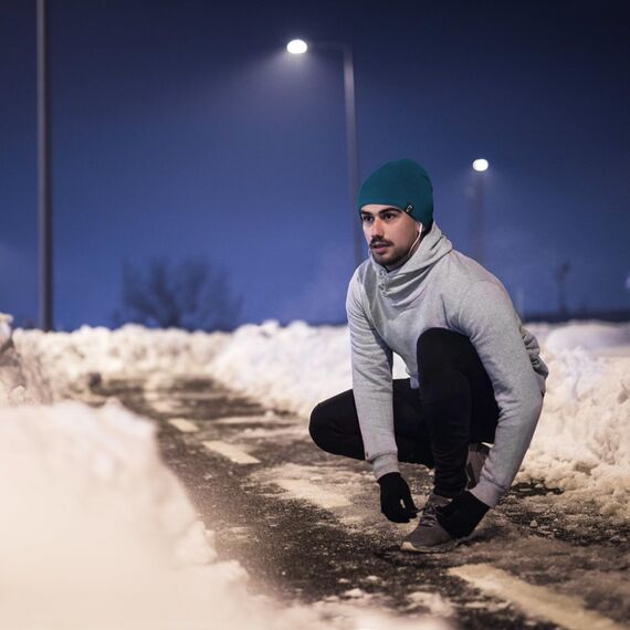ALPIDEX Baumwollmütze Fleecegefüttert Wintermütze Warme Fleece Mütze Unisex Radfahren Laufmütze Winddicht Sportmütze Atmungsaktiv Running Fahrradmütze, Farbe:Blue
