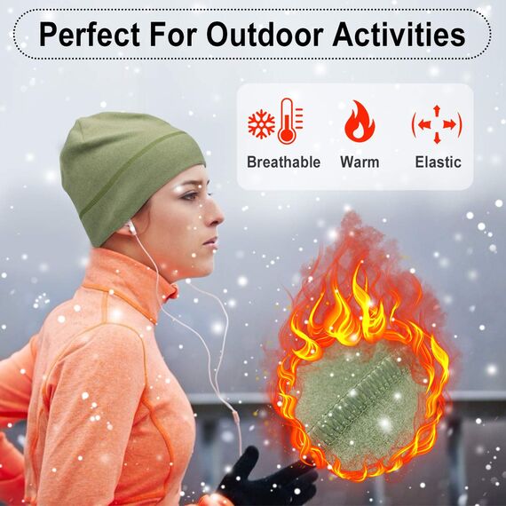 HASAGEI Laufmütze Herren und Damen Sportmütze Fahrrad Mütze Funktionsmütze Fleece Thermo Atmungsaktiv für Laufen Skifahren Radfahren Snowboarden Klettern Motorradfahren Outdoor