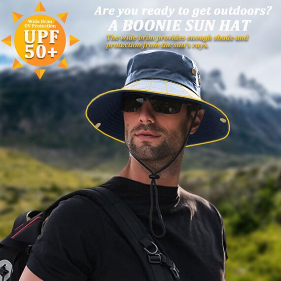 Favuit Sonnenhut, Boonie Hut Herren Damen Buschhut Breite Krempe Outdoor Hat UV Schutz Sonnenschutz Faltbar Wanderhut Fischerhut Gartenhut Anglerhut Buschhüte