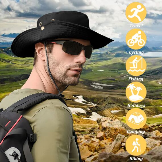 Favuit Sonnenhut, Boonie Hut Herren Damen Buschhut Breite Krempe Outdoor Hat UV Schutz Sonnenschutz Faltbar Wanderhut Fischerhut Gartenhut Anglerhut Buschhüte