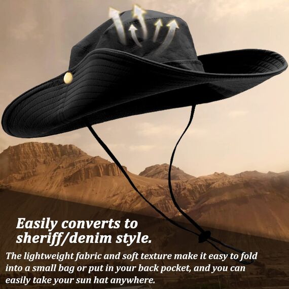 Favuit Sonnenhut, Boonie Hut Herren Damen Buschhut Breite Krempe Outdoor Hat UV Schutz Sonnenschutz Faltbar Wanderhut Fischerhut Gartenhut Anglerhut Buschhüte