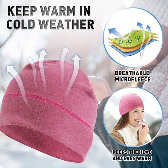 HASAGEI Laufmütze Herren und Damen Sportmütze Fahrrad Mütze Funktionsmütze Fleece Thermo Atmungsaktiv für Laufen Skifahren Radfahren Snowboarden Klettern Motorradfahren Outdoor