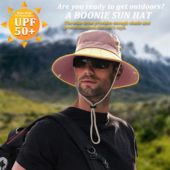 Favuit Sonnenhut, Boonie Hut Herren Damen Buschhut Breite Krempe Outdoor Hat UV Schutz Sonnenschutz Faltbar Wanderhut Fischerhut Gartenhut Anglerhut Buschhüte