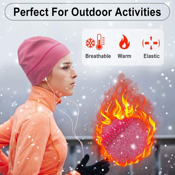 HASAGEI Laufmütze Herren und Damen Sportmütze Fahrrad Mütze Funktionsmütze Fleece Thermo Atmungsaktiv für Laufen Skifahren Radfahren Snowboarden Klettern Motorradfahren Outdoor