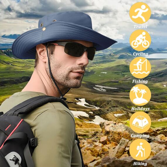 Favuit Sonnenhut, Boonie Hut Herren Damen Buschhut Breite Krempe Outdoor Hat UV Schutz Sonnenschutz Faltbar Wanderhut Fischerhut Gartenhut Anglerhut Buschhüte
