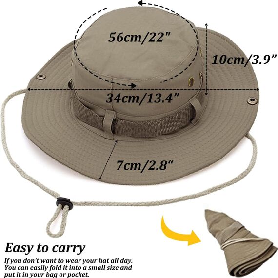 Favuit Sonnenhut, Boonie Hut Herren Damen Buschhut Breite Krempe Outdoor Hat UV Schutz Sonnenschutz Faltbar Wanderhut Fischerhut Gartenhut Anglerhut Buschhüte