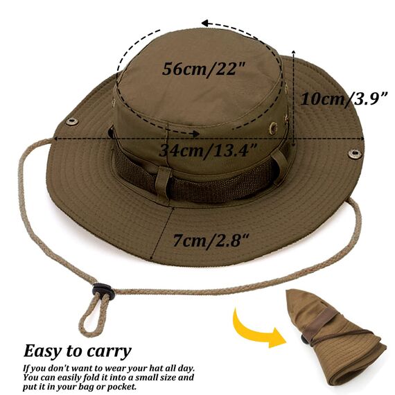Favuit Sonnenhut, Boonie Hut Herren Damen Buschhut Breite Krempe Outdoor Hat UV Schutz Sonnenschutz Faltbar Wanderhut Fischerhut Gartenhut Anglerhut Buschhüte