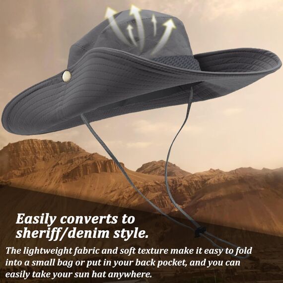 Favuit Sonnenhut, Boonie Hut Herren Damen Buschhut Breite Krempe Outdoor Hat UV Schutz Sonnenschutz Faltbar Wanderhut Fischerhut Gartenhut Anglerhut Buschhüte