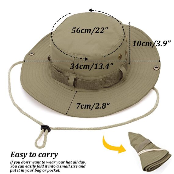 Favuit Sonnenhut, Boonie Hut Herren Damen Buschhut Breite Krempe Outdoor Hat UV Schutz Sonnenschutz Faltbar Wanderhut Fischerhut Gartenhut Anglerhut Buschhüte